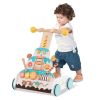 Wooden Baby Walker with 3-Position Adjustable Heights and Smooth Wheels