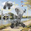 6 in 1 Kids Tricycle with Adjustable Push Handle, Removable Canopy, Reversible Seat, for 1-5 Years, Gray
