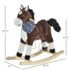Plush Cowboy Rocking Horse, Wooden Ride-On with Realistic Sounds, Wild West Fun, Brown, for 3-6 Years