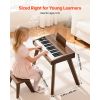 Kids Piano Keyboard, 37 Key Wooden Digital Piano for Kids, Mini Music Educational Instrument Toy Set with Realistic Sound, Dual Power