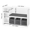 Kids Reading Nook Bench, Toddler Bookshelf and Bookcase with Detachable Seat Cushion, 6-Cubby Storage Organizer Bench with 3 Drawers
