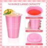 50 Pack Disposable Plastic Cups 16 Oz Solid Color Drinking Cups Party Supplies Strong and Sturdy Drinkware Cup For Birthday, Wedding, Baby Shower