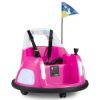 Pink 5-Point Seat Belt Kids Bumper Car with Flashing Lights & Music, Safe 0.7-1.2 MPH Ride-On Toy for Boys & Girls