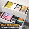 Drawer Organizer Clothes, 12 Pack Dresser Organizer Bins for Nursery, Closet Organization and Storage Dividers for Clothing, Baby Clothes, Underwears