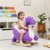 Baby Rocking Horse, Kids Ride On Toy with Realistic Dragon Roar and Safety Belt for Kids 18-36 Months, Purple
