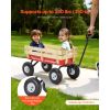 Pull-Along Wagon for Kids, 39 inch Toddler Wagons with Wooden Panels & Handle, Supports up to 330 lbs