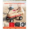 Pull-Along Wagon for Kids, 39 inch Toddler Wagons with Wooden Panels & Handle, Supports up to 330 lbs