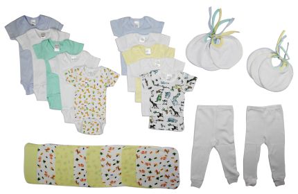 Boys 26 Piece Layette Set (Color: White/Blue, size: Newborn)