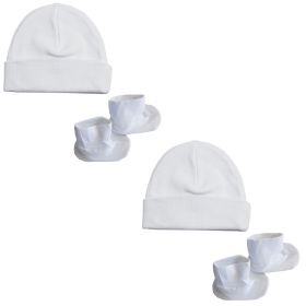 Cap & Bootie Set - White (Option: Pack Of 2)