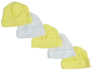 Yellow & White Baby Caps (Option: Pack Of 5)