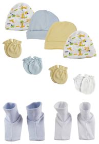 Baby Boy Infant Caps, Booties and Mittens (Option: Pack Of 10)