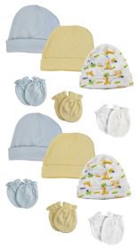 Baby Boy Infant Caps and Mittens (Option: Pack Of 12)