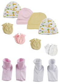 Baby Girl Infant Caps, Booties and Mittens (Option: Pack Of 10)