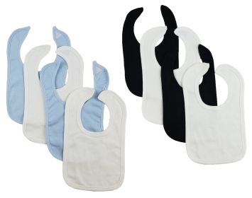 8 Baby Bibs (Color: Blue/White/Black, size: One size)