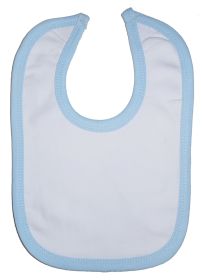 White Interlock Bib Blue Binding (Option: Pack Of 1)