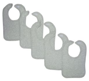 Grey Baby Bibs (Pack of 5) (Color: Grey, size: One size)