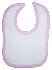 White Interlock Bib Pink Binding (Option: Pack Of 1)
