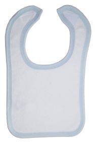 White Terry Bib (Color: Blue Trim)