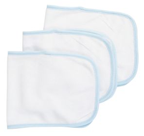 Baby Burpcloth (Color: Blue Trim, Option: Pack Of 3)