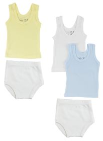 Boys Tank Tops and Training Pants (Color: White/Blue, size: Newborn)