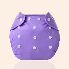 Increase diaper pants washable diapers can adjust the baby can pull pants pants waterproof waterproof diapers pants (Option: Purple-Thick)