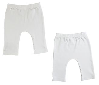 Infant Pants - 2 Pack (Color: White, size: Newborn)