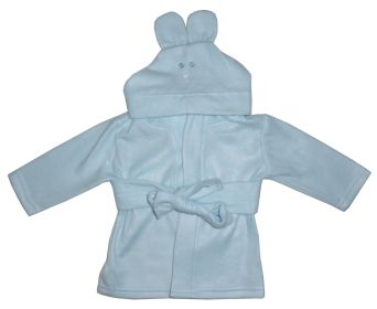 Fleece Robe With Hoodie (Color: Blue)