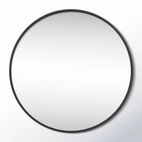 Round Wall Mirror in Black - Living Room Bedroom Accent Bathroom Mirror (size: 21 Inch)