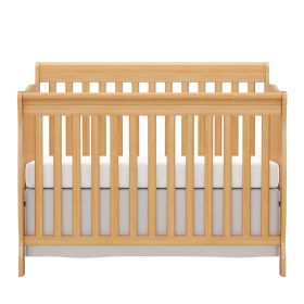 Baby Crib 5-in-1 Convertible, Wood Crib Converts to Toddler Bed, Daybed and Full-Size Bed, Non-Toxic Finishes (Color: Natural)