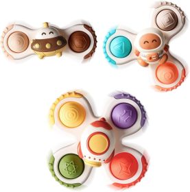 3PCS Pop Suction Cup Spinner Toys for 1 Year Old Boy Girl|Novelty Spinning Tops Toddler Stocking Stuffers|Baby Bath Toy for Kids Ages 1-3|1 Year Old B (style: Moranz)