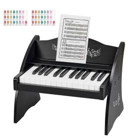 Kids Piano Keyboard, 25 Keys Wooden Digital Piano for Kids, Mini Music Educational Instrument Toy with Realistic Sound, Dual Power (Number of Buttons: 25 Keys, Color: Colour)