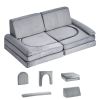 Modular Kids Play Couch, Sectional Toddler Sofa with Armrests, 28D Sponge & Short Pile