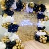 White and Gold Balloons Garland Kit, 124pcs White Metallic Gold Confetti Balloon Arch Kit for Wedding