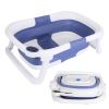 Baby Bath Tub with Thermometer Collapsible Travel-Friendly 0-24Months Baby Bathtub