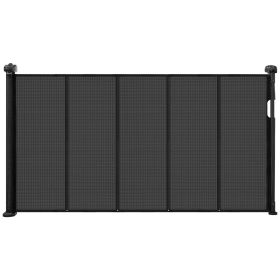 Retractable Baby Gate 34 in Tall Extend to 55 in Wide for Kids or Pets (Color: Black)