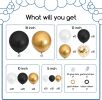 White and Gold Balloons Garland Kit, 124pcs White Metallic Gold Confetti Balloon Arch Kit for Wedding