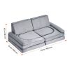 Modular Kids Play Couch, Sectional Toddler Sofa with Armrests, 28D Sponge & Short Pile