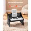 Kids Piano Keyboard, 25 Keys Wooden Digital Piano for Kids, Mini Music Educational Instrument Toy with Realistic Sound, Dual Power