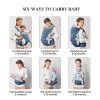 Baby Carrier with Hip Seat, Baby Carrier Newborn to Toddler up to 44lbs, 6-in-1 Ways to Carry, All Seasons