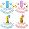 1 SET 1st Happy Birthday Confetti Balloons Foil Number Balloons First Baby Boy Girl Party Decorations My 1 Year Supplies
