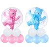 4D Transparent Baby Boy Girl Blue Pink Bubble Balloon Bear Foil Balloons Kids Birthday Gender Reveal Baby Shower Decorations
