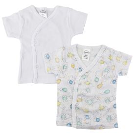 White Side Snap Short Sleeve Shirt (Option: 2 Pack)
