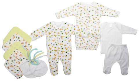 Unisex Newborn Baby Layette Baby Shower Gift Set (Option: 10 Pc)